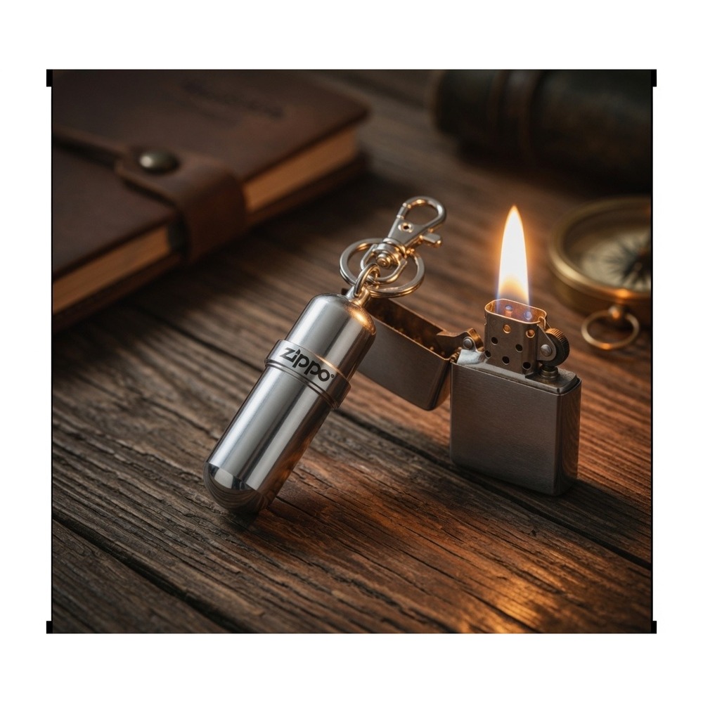 Zippo Fuel Canister Portable Lighter Fluid Carrier with Keychain Clip 121503